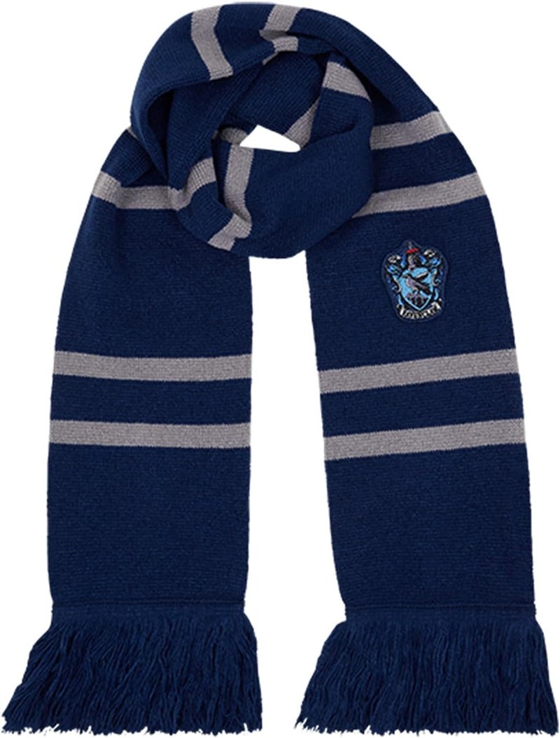 Harry Potter وشاح كروشيه شعار رافينكلو - أزرق وفضي - شعار منزل مطرّز - 66 بوصة × 7 بوصة - وشاح شتوي ناعم للأطفال والبالغين - إكسسوار زي عالم السحرة - Image 1
